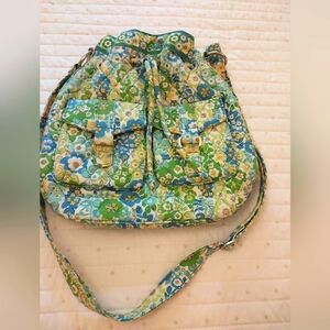 Vera Bradley Purse Turquise Blues, Yellow, Lime Green